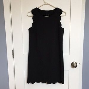 J. Crew black scalloped mini dress